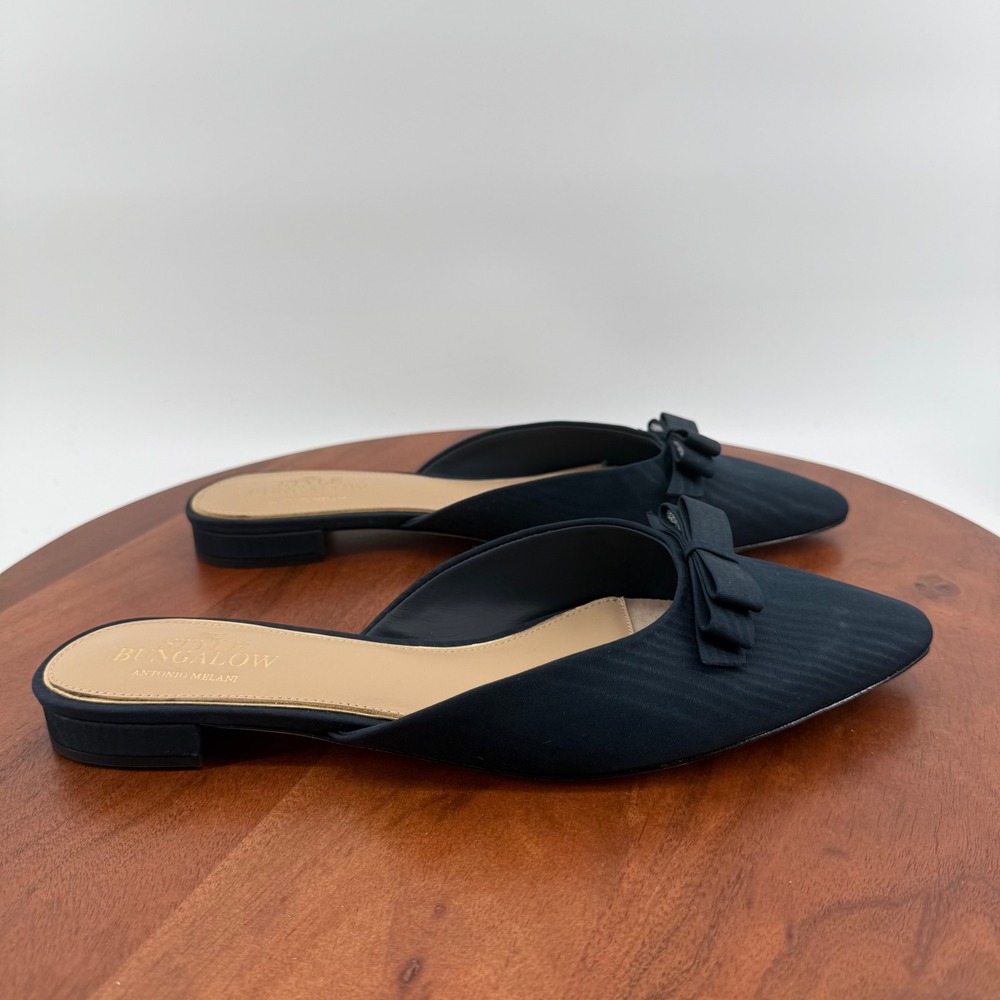 Antonio Melani The Style Bungalow Mules "Chez" Navy Blue Pointed Toe Women 9.5M